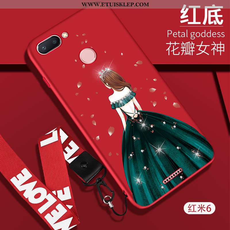 Obudowa Xiaomi Redmi 6 Trendy Telefon Komórkowy Moda Futerał Czerwony Etui Wiszące Ozdoby Tani