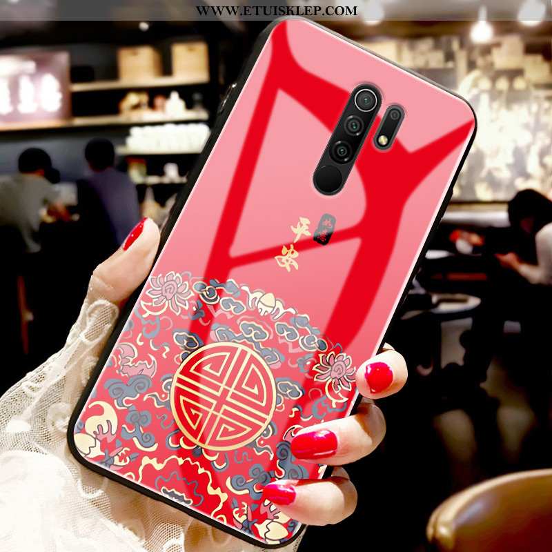 Obudowa Xiaomi Redmi 9 Nadrukiem Telefon Komórkowy Pałac Chiński Styl Futerał Szkło Czerwony Dyskont