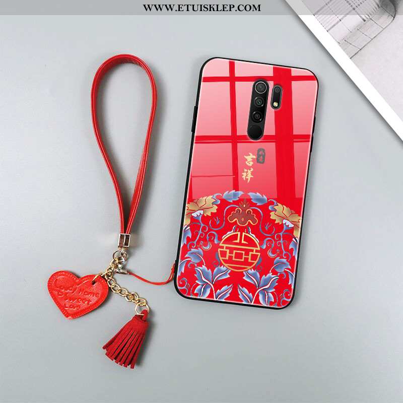 Obudowa Xiaomi Redmi 9 Nadrukiem Telefon Komórkowy Pałac Chiński Styl Futerał Szkło Czerwony Dyskont