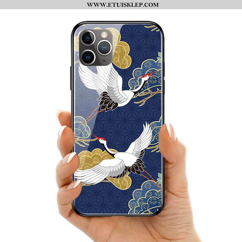 Obudowa iPhone 11 Pro Max Szkło Telefon Komórkowy Niebieski Sztuka Futerał Crane Oryginalny Dyskont