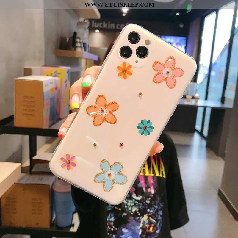 Obudowa iPhone 11 Pro Rhinestone Etui Kwiaty Telefon Komórkowy Futerał Anti-fall All Inclusive Sprze