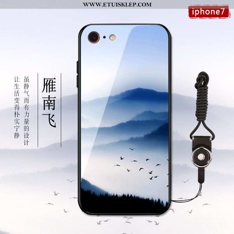 Obudowa iPhone 7 Plus Osobowość Etui Niebieski Szkło Chiński Styl Telefon Komórkowy Trendy Tanie