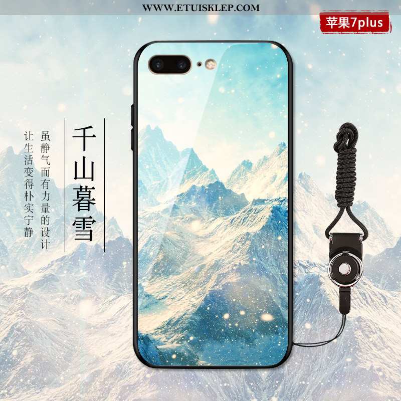Obudowa iPhone 7 Plus Osobowość Etui Niebieski Szkło Chiński Styl Telefon Komórkowy Trendy Tanie