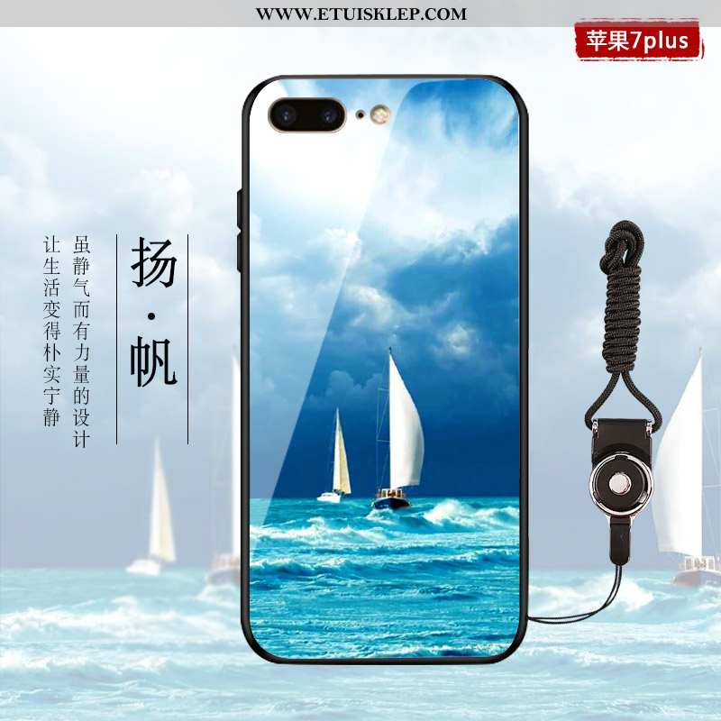 Obudowa iPhone 7 Plus Osobowość Etui Niebieski Szkło Chiński Styl Telefon Komórkowy Trendy Tanie