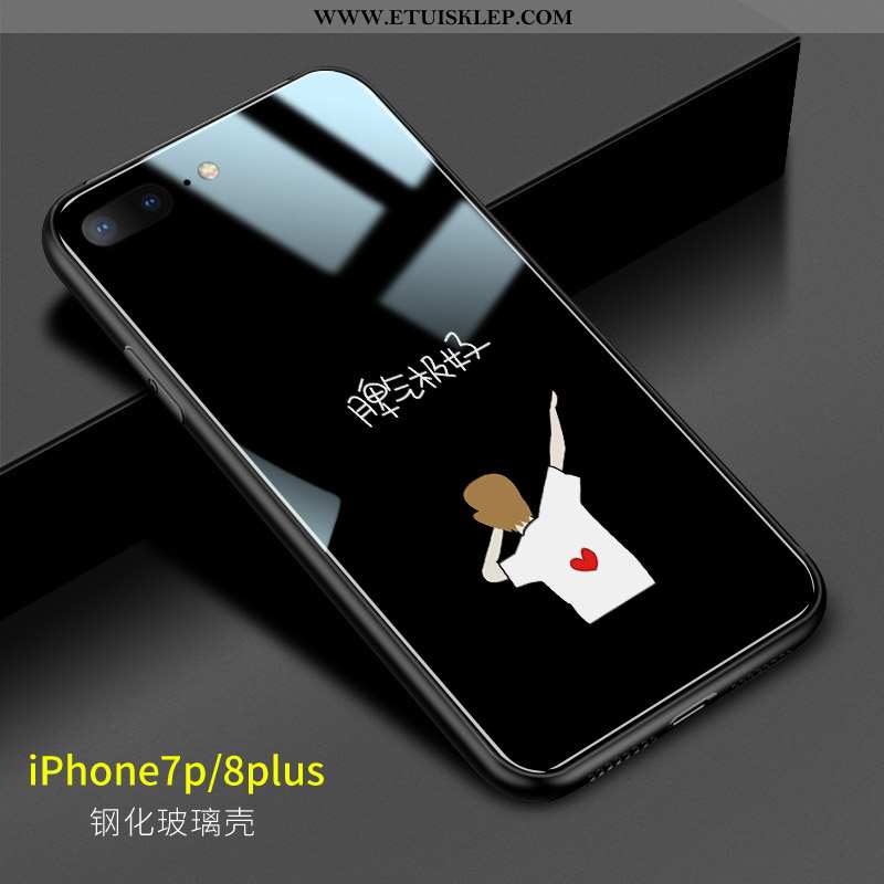 Obudowa iPhone 8 Plus Szkło Trudno Telefon Komórkowy Proste Biały Kreatywne Futerał Tani