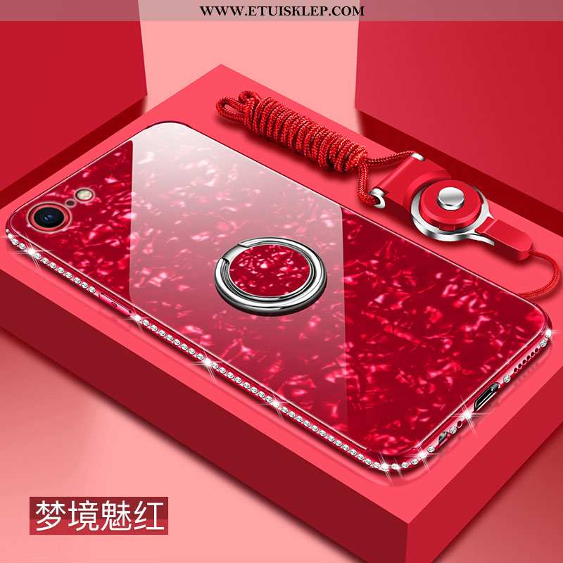 Obudowa iPhone 8 Szkło Czerwony Etui Futerał Telefon Komórkowy Miękki Anti-fall Dyskont