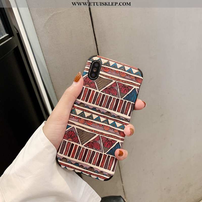 Obudowa iPhone X Silikonowe Vintage Anti-fall Jedwab Wzór Wiatr Kolor Dyskont