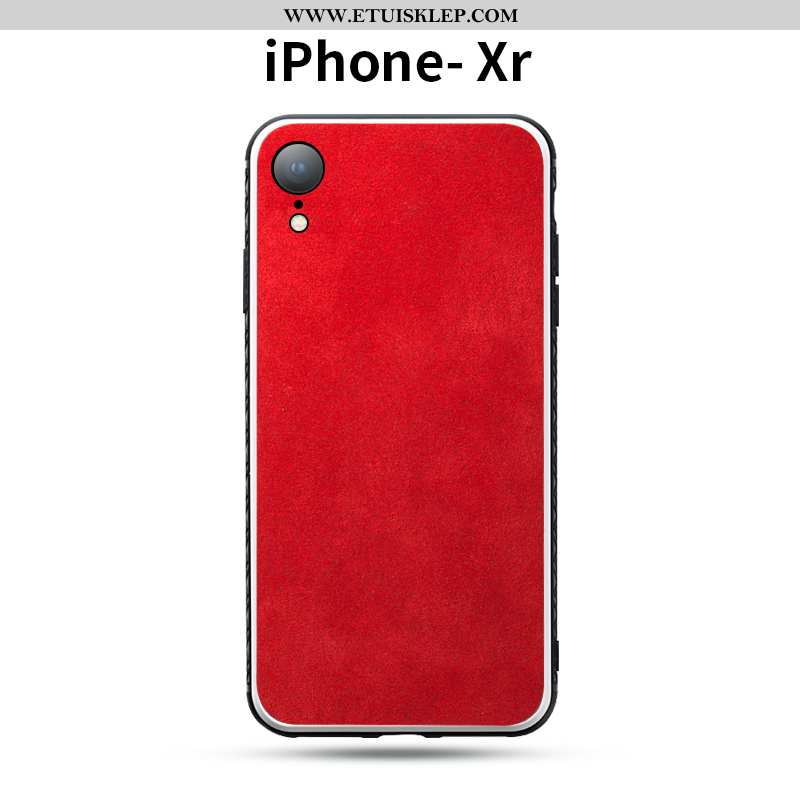 Obudowa iPhone Xr Trendy Anti-fall Nubuku Silikonowe Czerwony Netto Bicolored Skórzane Etui Tanie
