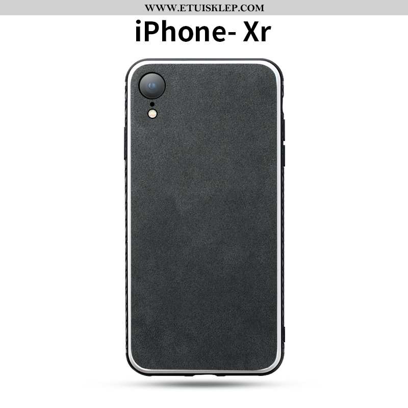 Obudowa iPhone Xr Trendy Anti-fall Nubuku Silikonowe Czerwony Netto Bicolored Skórzane Etui Tanie