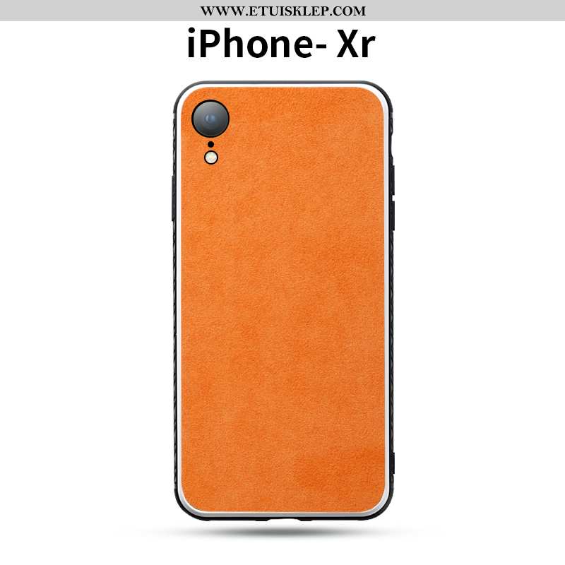 Obudowa iPhone Xr Trendy Anti-fall Nubuku Silikonowe Czerwony Netto Bicolored Skórzane Etui Tanie