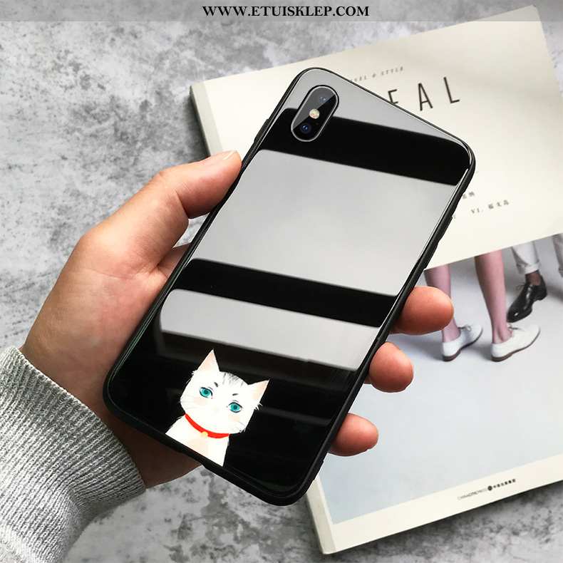 Obudowa iPhone Xs Max Kreatywne Zakochani Ręcznie Malowane Proste Etui Lustro Mały Sklep