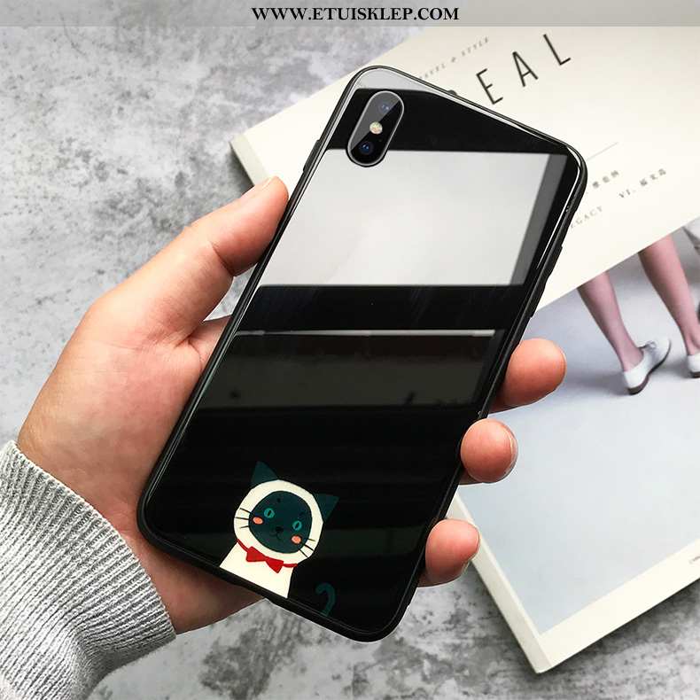 Obudowa iPhone Xs Max Kreatywne Zakochani Ręcznie Malowane Proste Etui Lustro Mały Sklep