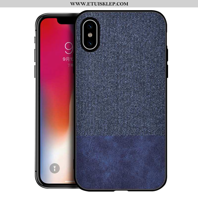 Obudowa iPhone Xs Max Miękki Futerał Szary Etui Nubuku Anti-fall Wzór Sklep