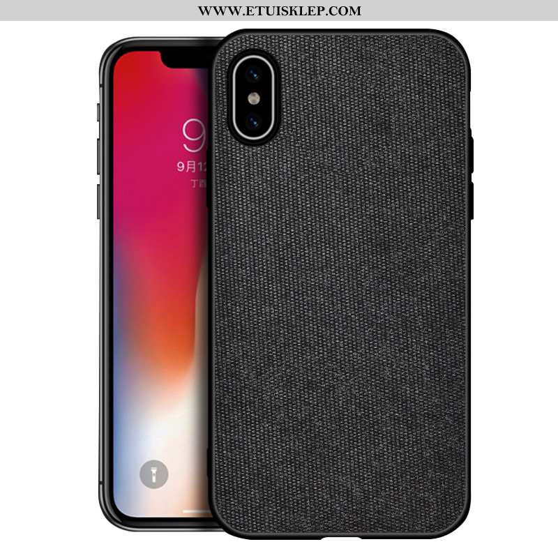 Obudowa iPhone Xs Max Miękki Futerał Szary Etui Nubuku Anti-fall Wzór Sklep