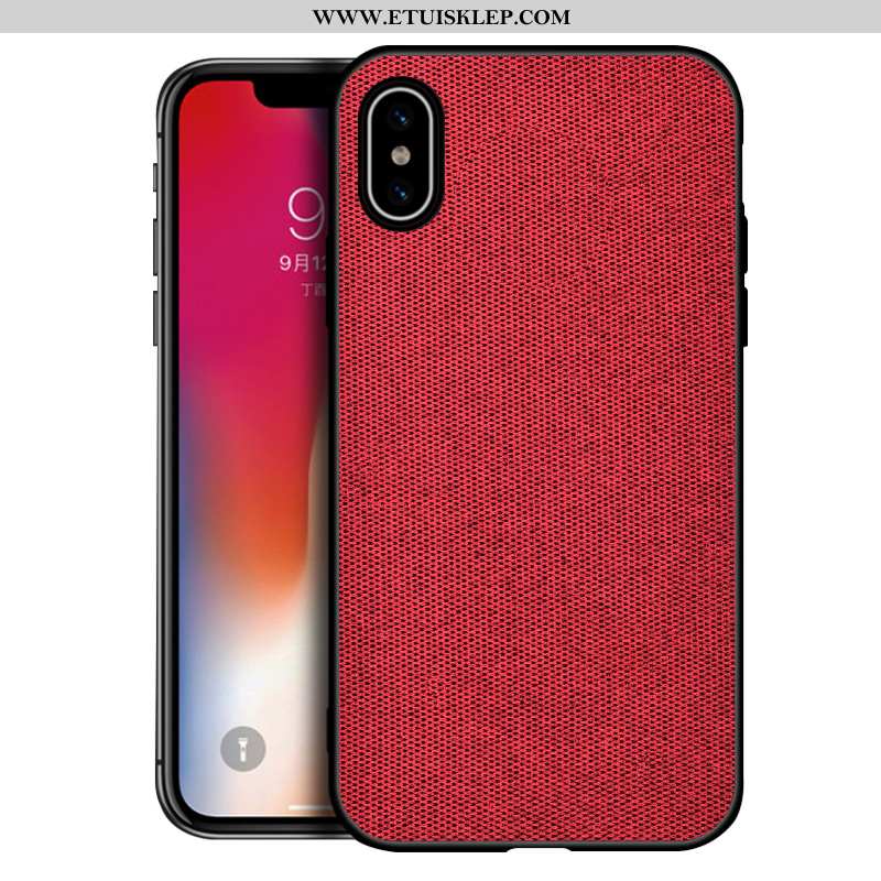 Obudowa iPhone Xs Max Miękki Futerał Szary Etui Nubuku Anti-fall Wzór Sklep