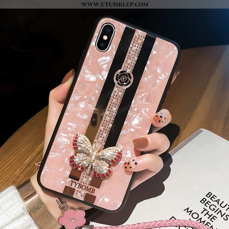 Obudowa iPhone Xs Max Ochraniacz Wiszące Ozdoby Lustro Futerał Telefon Komórkowy Kreatywne Motyl Tan