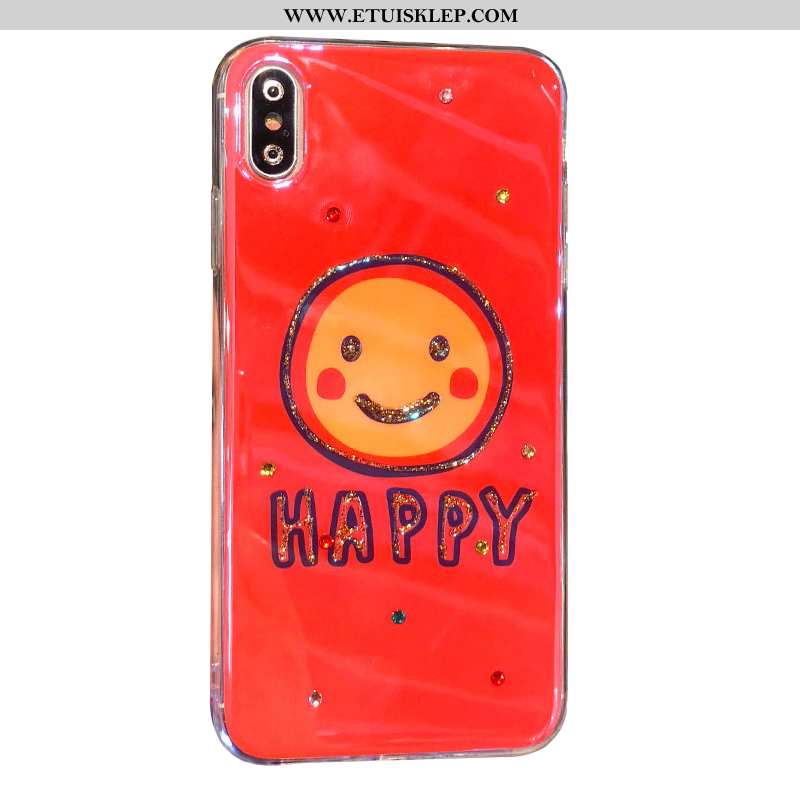 Obudowa iPhone Xs Rhinestone Smile Telefon Komórkowy Czerwony Futerał Online