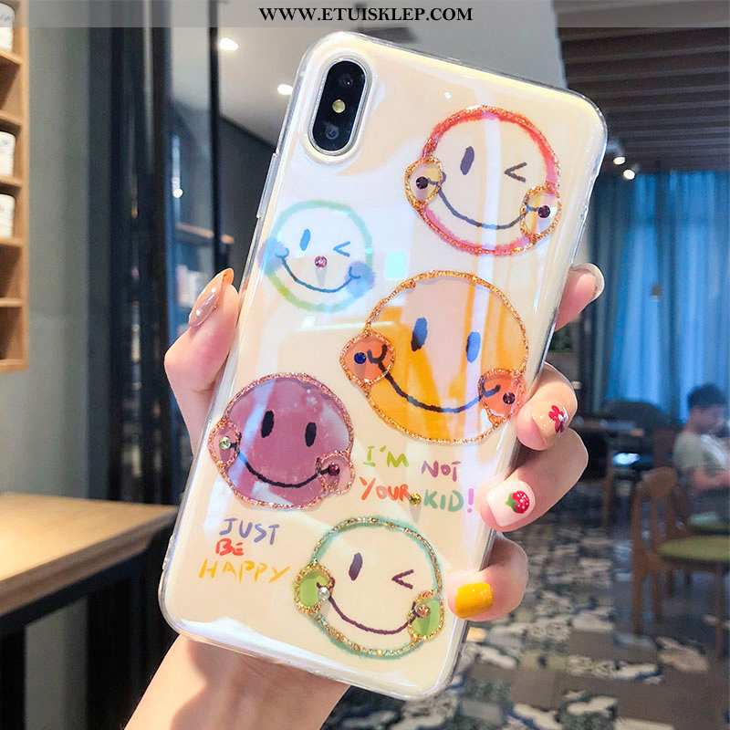 Obudowa iPhone Xs Rhinestone Smile Telefon Komórkowy Czerwony Futerał Online