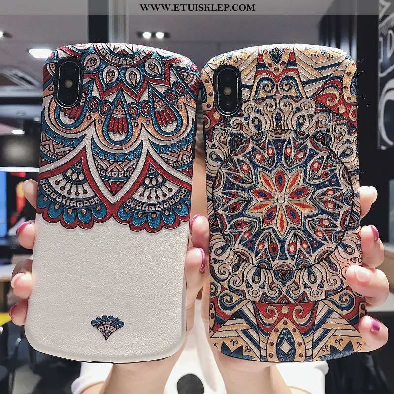 Obudowa iPhone Xs Vintage Telefon Komórkowy Trójwymiarowy Etniczny Niebieski Wiatr Futerał Kupię