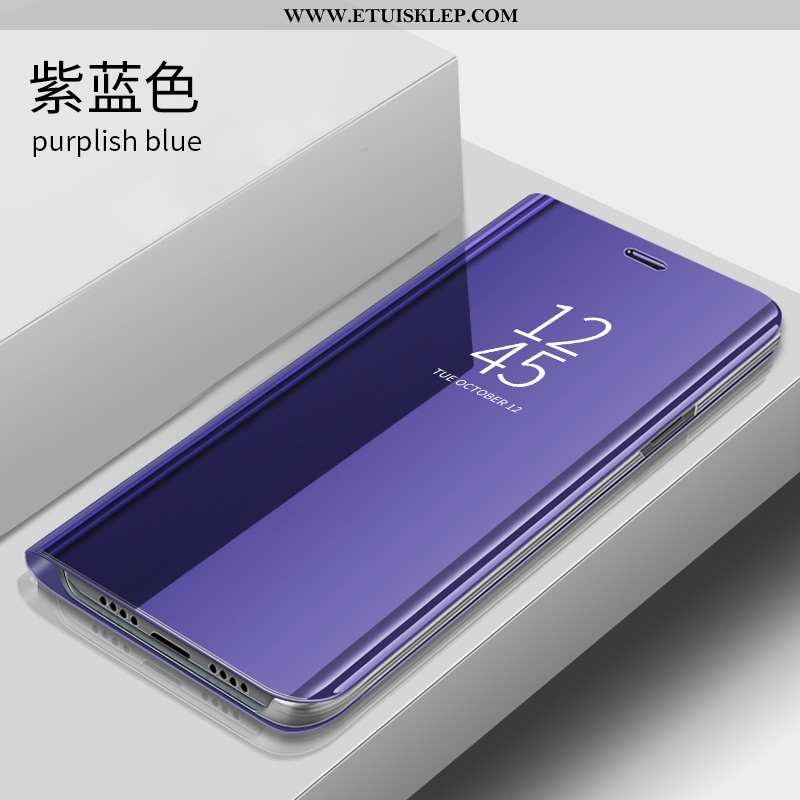 Pokrowce Huawei Mate 20 Lite Skórzane Etui Telefon Komórkowy Anti-fall Futerał Niebieski Lustro Klap