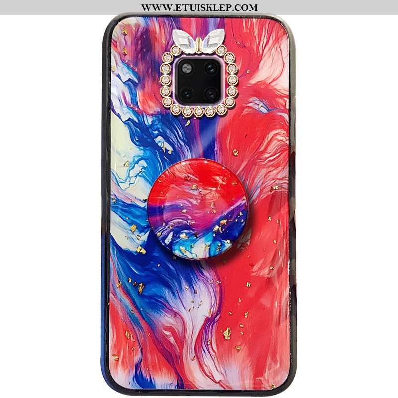 Pokrowce Huawei Mate 20 Pro Miękki Rhinestone Telefon Komórkowy Wiszące Ozdoby Czerwony Netto Trudno