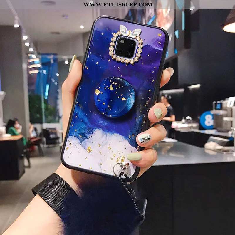 Pokrowce Huawei Mate 20 Pro Miękki Rhinestone Telefon Komórkowy Wiszące Ozdoby Czerwony Netto Trudno