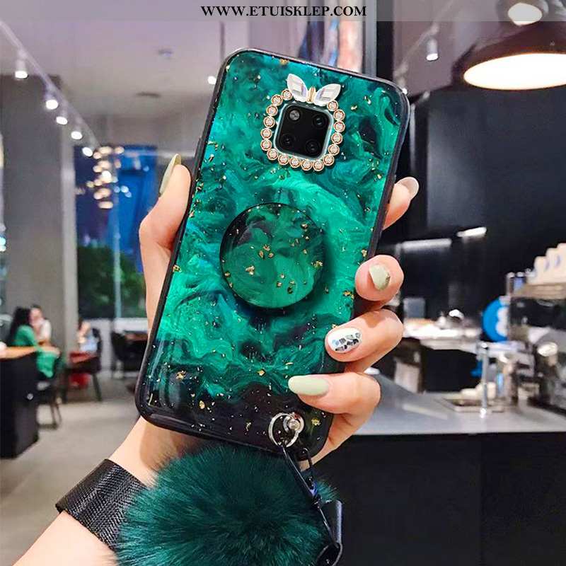 Pokrowce Huawei Mate 20 Pro Miękki Rhinestone Telefon Komórkowy Wiszące Ozdoby Czerwony Netto Trudno