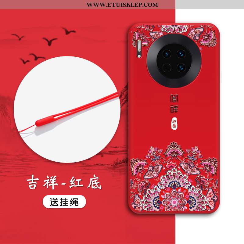 Pokrowce Huawei Mate 30 Miękki Relief Czerwony Anti-fall Trendy Futerał Chiński Styl Tanie