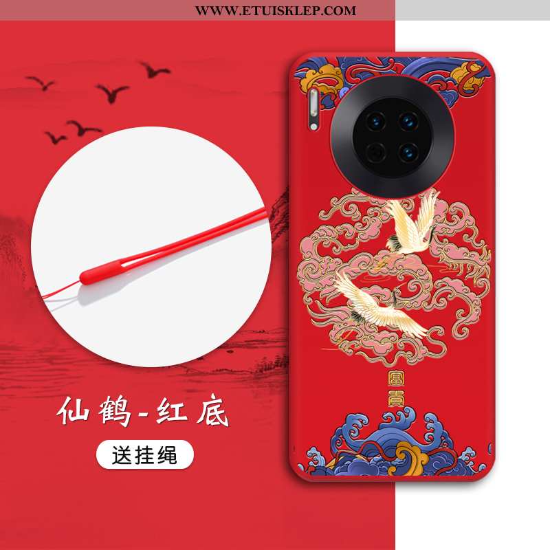 Pokrowce Huawei Mate 30 Miękki Relief Czerwony Anti-fall Trendy Futerał Chiński Styl Tanie