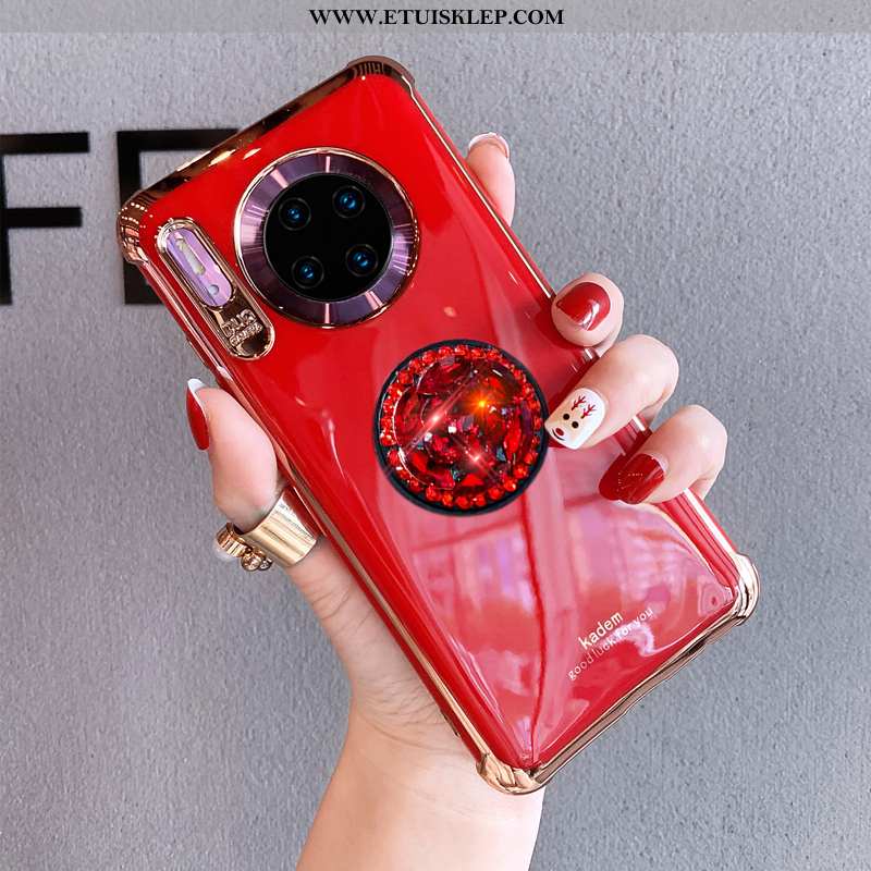 Pokrowce Huawei Mate 30 Pro Rhinestone Czerwony Netto Futerał All Inclusive Anti-fall Miękki Trendy 