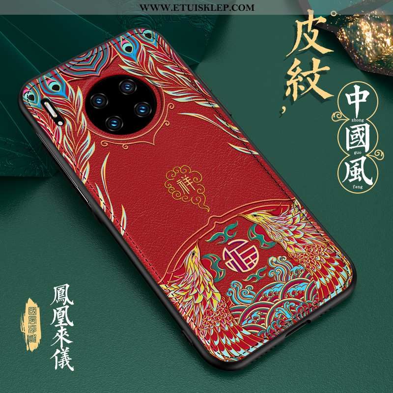 Pokrowce Huawei Mate 30 Pro Skóra Kreatywne Telefon Komórkowy Futerał Chiński Styl Osobowość Etui Ku