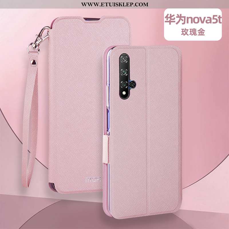 Pokrowce Huawei Nova 5t Skórzane Etui Telefon Komórkowy Czarny All Inclusive Ochraniacz Klapa Sprzed