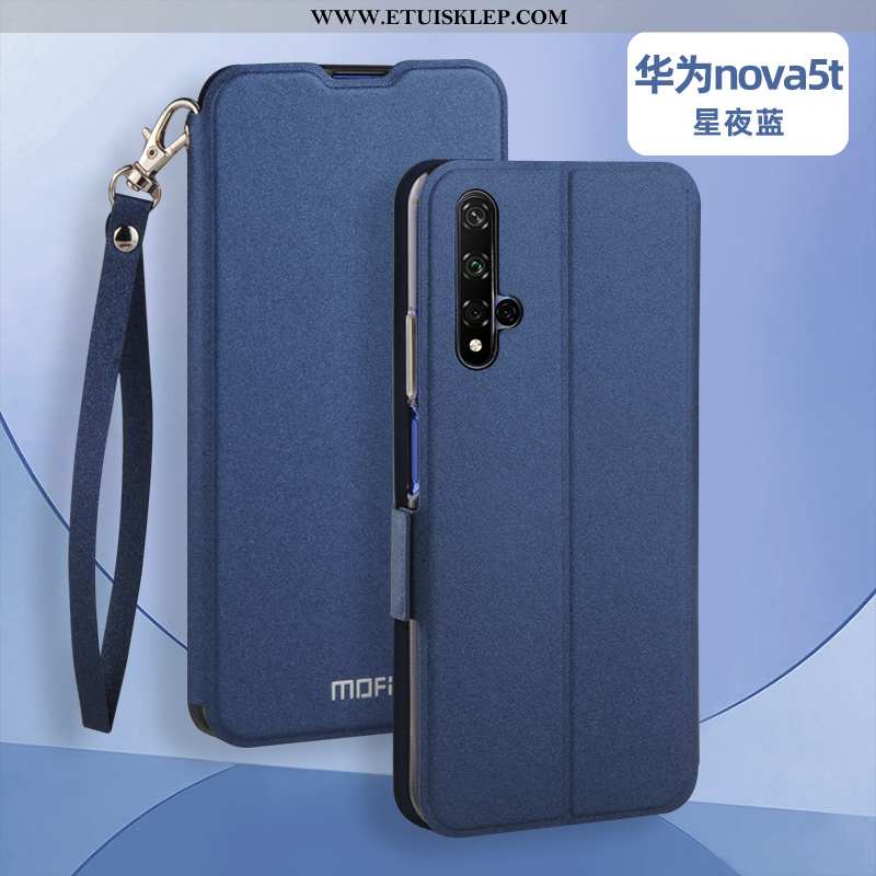 Pokrowce Huawei Nova 5t Skórzane Etui Telefon Komórkowy Czarny All Inclusive Ochraniacz Klapa Sprzed