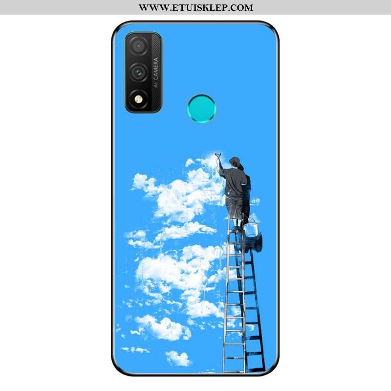 Pokrowce Huawei P Smart 2020 Kreskówka Futerał Telefon Komórkowy Niebieski Ochraniacz Nubuku Etui Dy