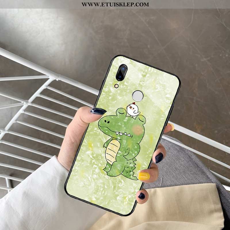 Pokrowce Huawei P Smart+ Moda Kwiaty Szkło Czerwony Netto Trudno Super Cienkie Dyskont