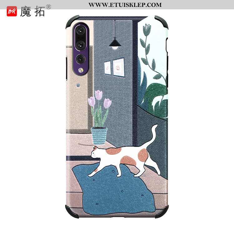 Pokrowce Huawei P20 Pro Trendy Etui Kotek Piękny Niebieski Futerał Ochraniacz Na Sprzedaż