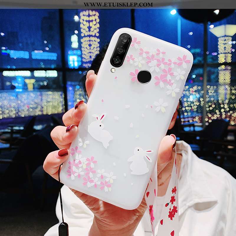 Pokrowce Huawei P30 Lite Xl Wiszące Ozdoby Anti-fall Futerał Miękki Sakura Etui Biały Tanie