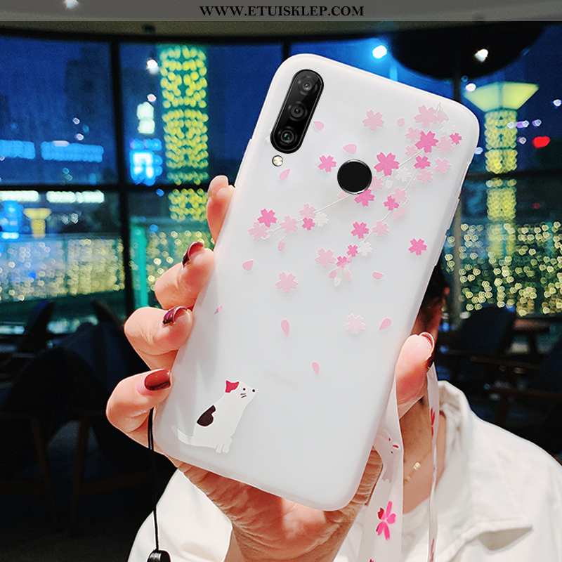 Pokrowce Huawei P30 Lite Xl Wiszące Ozdoby Anti-fall Futerał Miękki Sakura Etui Biały Tanie