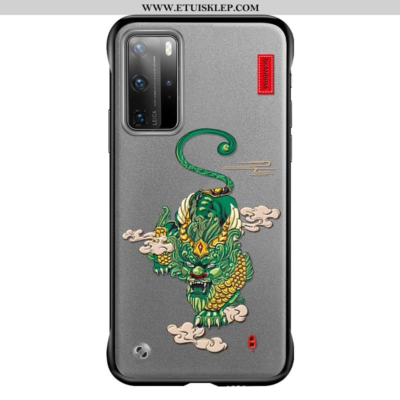 Pokrowce Huawei P40 Pro Trendy Anti-fall Silikonowe Przezroczysty Etui Granica Czerwony Netto Dyskon