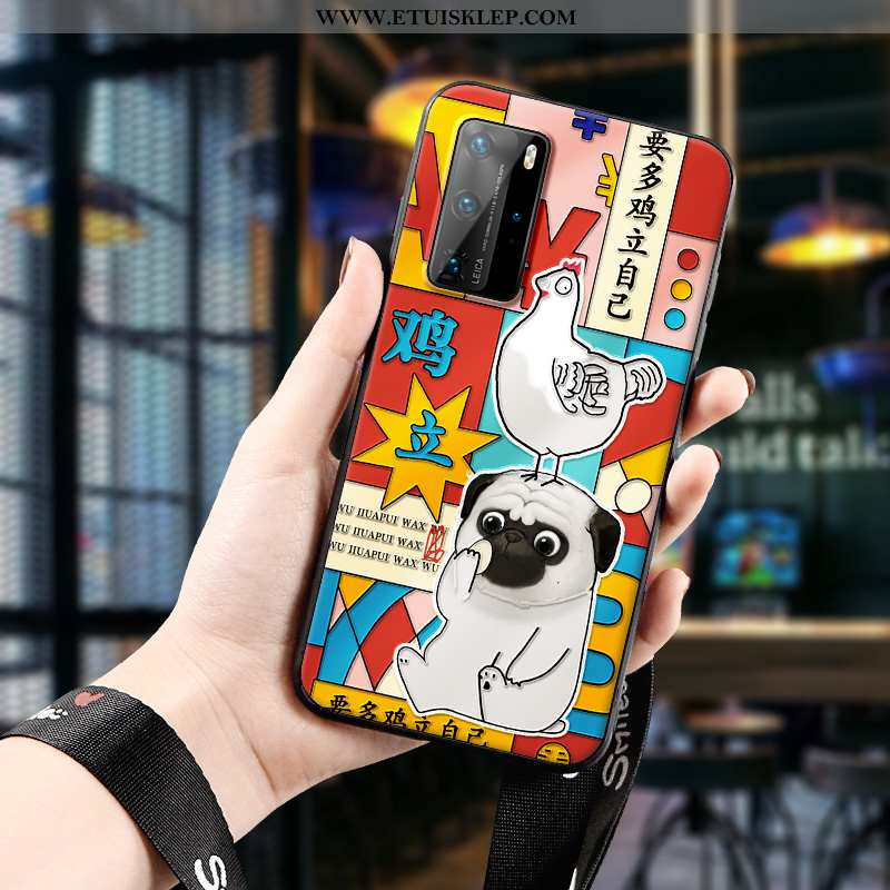 Pokrowce Huawei P40 Pro Wiszące Ozdoby Trójwymiarowy Wysoki Koniec All Inclusive Silikonowe Czerwony