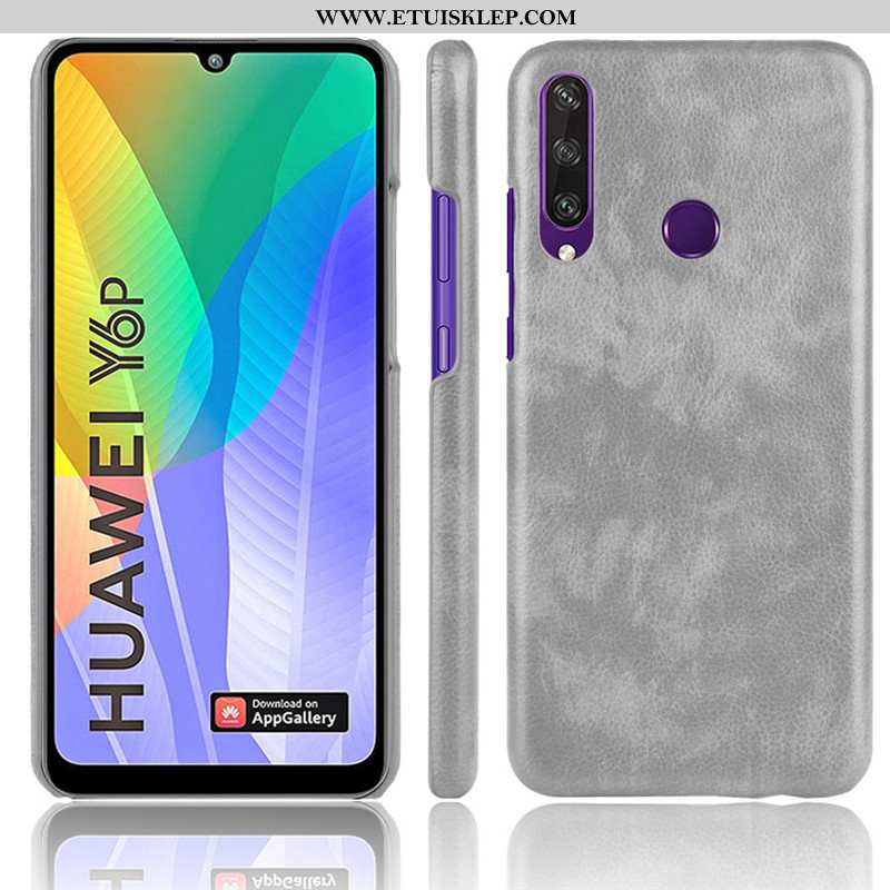 Pokrowce Huawei Y6p Wzór Litchi Telefon Komórkowy Futerał Etui Trudno Dyskont