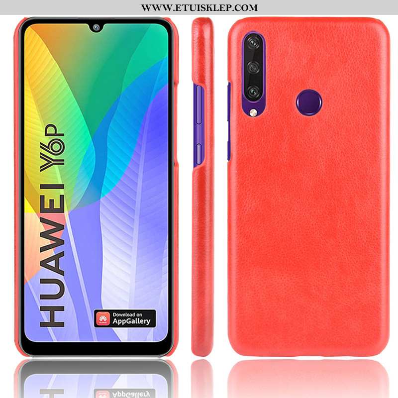 Pokrowce Huawei Y6p Wzór Litchi Telefon Komórkowy Futerał Etui Trudno Dyskont