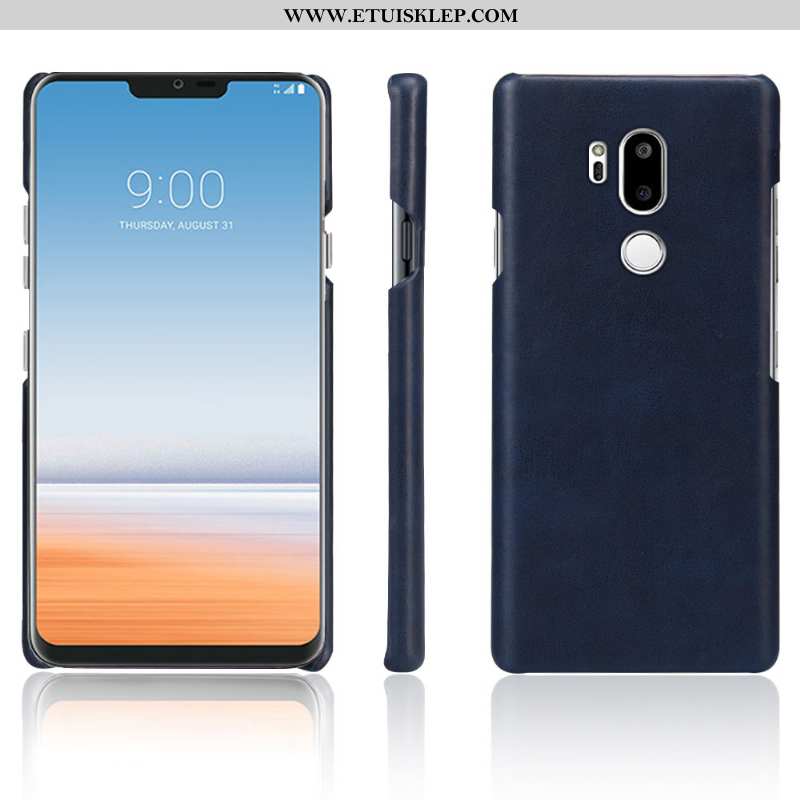 Pokrowce Lg G7 Thinq Skóra Futerał Vintage Ciemno Niebieski Anti-fall Telefon Komórkowy Etui Tanie