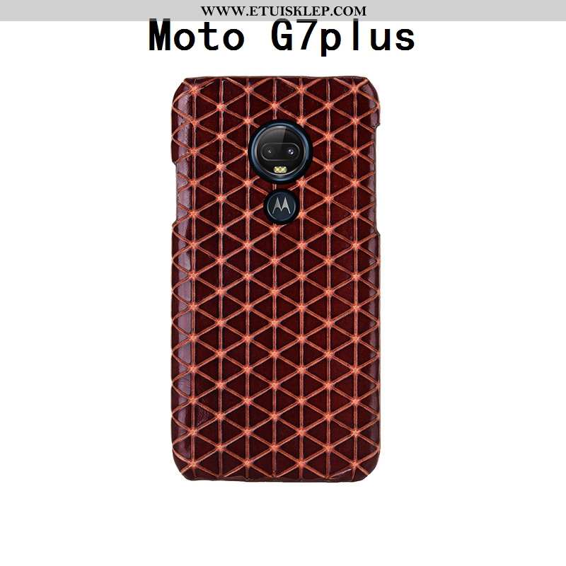 Pokrowce Moto G7 Plus Prawdziwa Skóra Anti-fall Moda Luksusowy Futerał Tylna Pokrywa Telefon Komórko