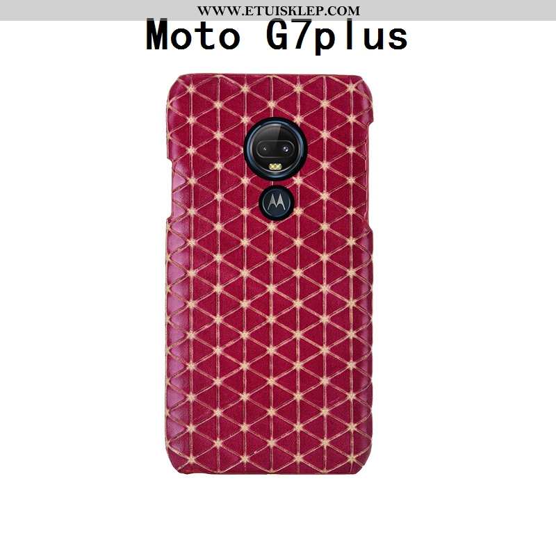 Pokrowce Moto G7 Plus Prawdziwa Skóra Anti-fall Moda Luksusowy Futerał Tylna Pokrywa Telefon Komórko