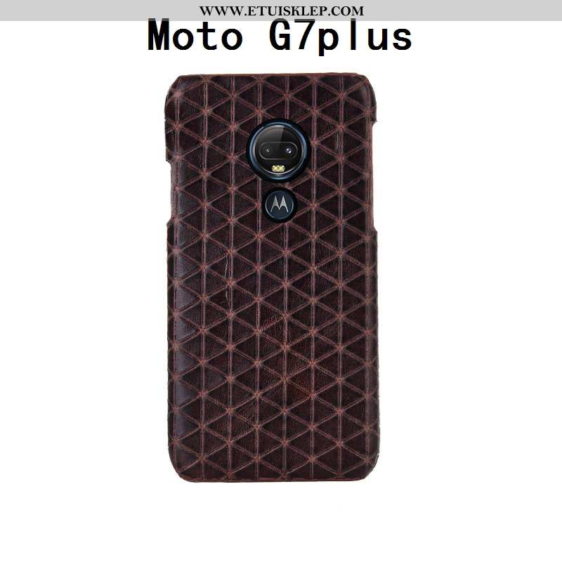 Pokrowce Moto G7 Plus Prawdziwa Skóra Anti-fall Moda Luksusowy Futerał Tylna Pokrywa Telefon Komórko
