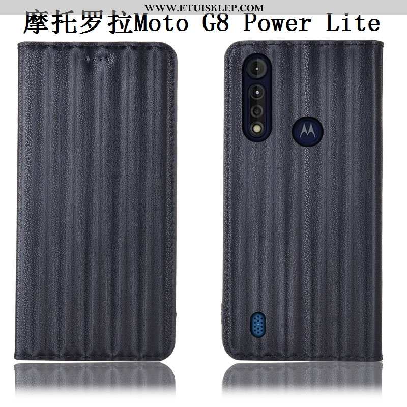 Pokrowce Moto G8 Power Lite Prawdziwa Skóra Futerał Telefon Komórkowy Obudowa Czarny Gradient Etui S