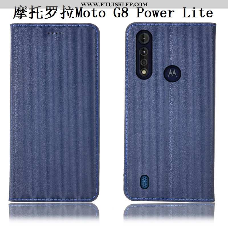 Pokrowce Moto G8 Power Lite Prawdziwa Skóra Futerał Telefon Komórkowy Obudowa Czarny Gradient Etui S