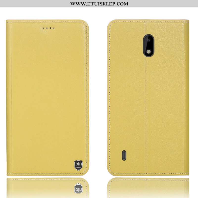 Pokrowce Nokia 3.1 Prawdziwa Skóra Futerał Telefon Komórkowy Żółty Etui Obudowa All Inclusive Tani