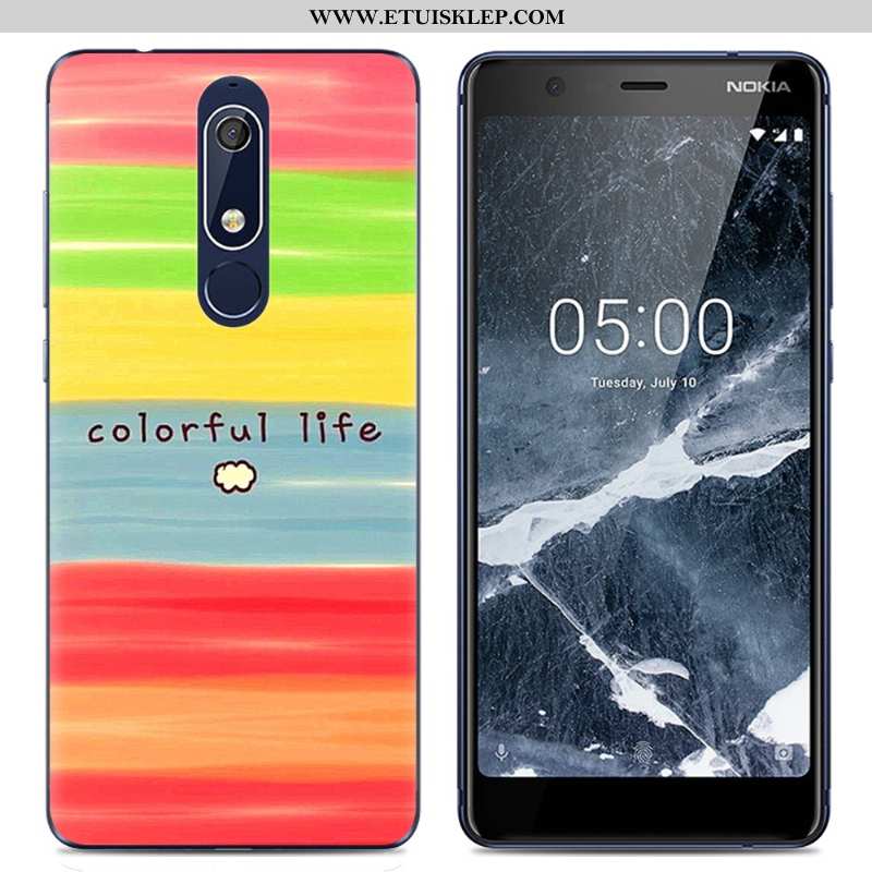 Pokrowce Nokia 5.1 Trendy Różowe Ochraniacz Etui Proste Telefon Komórkowy Futerał Sklep